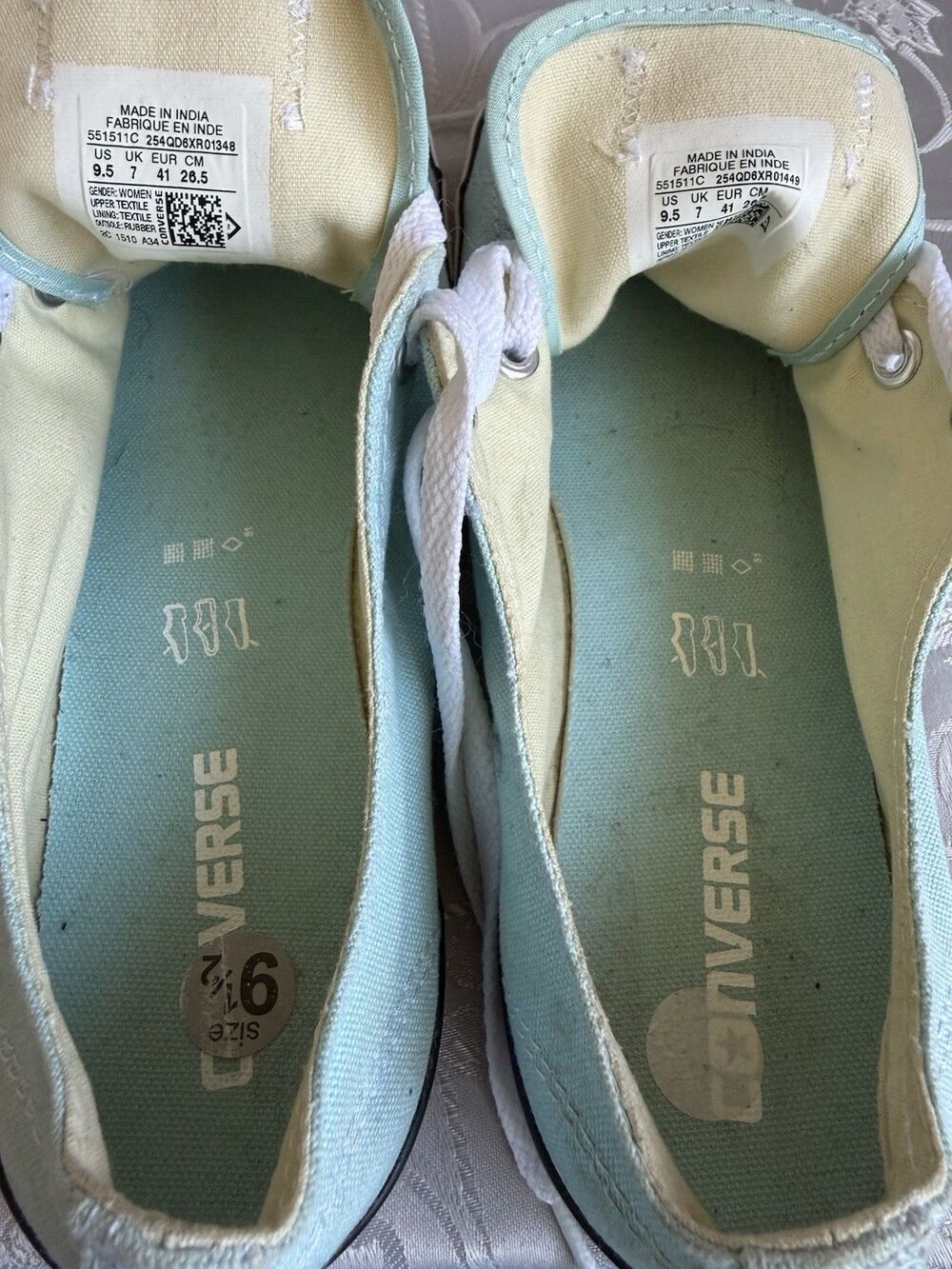 CONVERSE Chuck Taylor All Star Canvas Trainers 551511C Size US 9.5 Seafoam Green - Picture 8 of 10